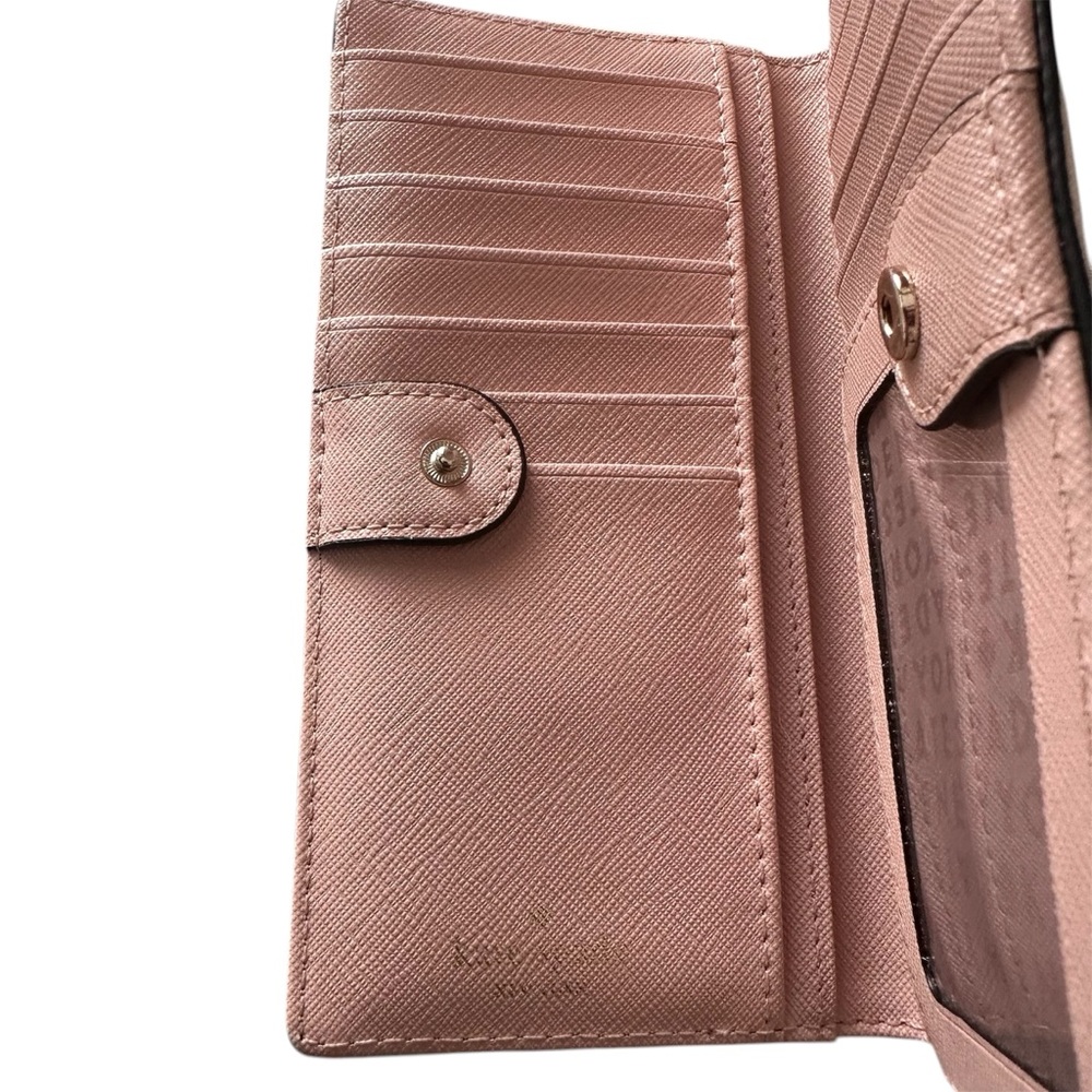 Kate Spade Laurel Way Stacy Wallet in Two-Tone Pink and Black Saffiano Leather - Picture 7 of 9
